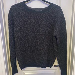 Express Metallic Leopard Crewneck